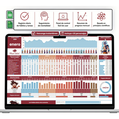 Plantilla de Hábitos para Excel y Sheets